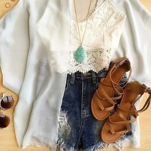 Lightweight Blue Kimono / Cover-Up